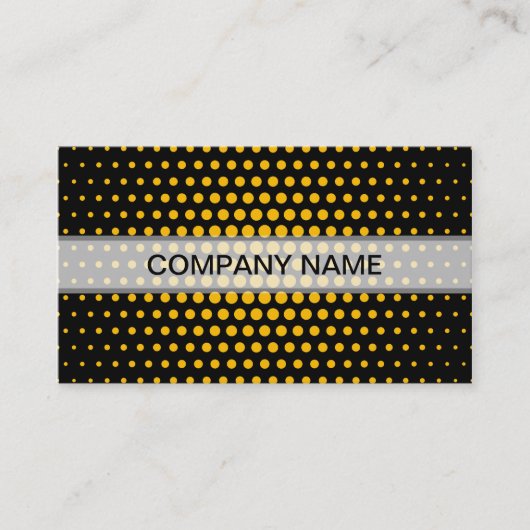 Amber Techno Dots Modern Black Visitenkarte (Vorderseite)