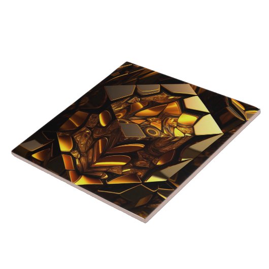 Amber- und Goldwürfel, 3D-Effekt Fliese (Seite)