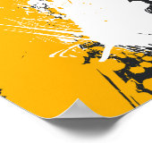 Amber und weiß Abstrakte Lackierung Poster (Ecke)