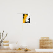 Amber und weiß Abstrakte Lackierung Poster (Küche)