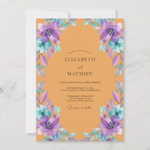 Amber Violette Bemalte Hochzeit Einladung