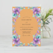 Amber Violette Bemalte Hochzeit Einladung (Stehend Vorderseite)