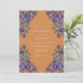 Amber Violette Rose Hochzeit Einladung (Stehend Vorderseite)