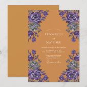 Amber Violette Rose Hochzeit Einladung (Vorne/Hinten)