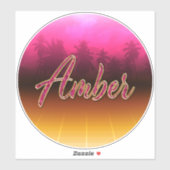 Amber Vorname Name golden pink Aufkleber Sticker (Blatt)