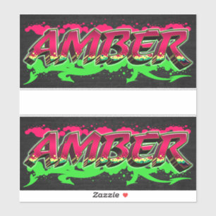 Amber Vorname Name Graffiti Aufkleber Sticker