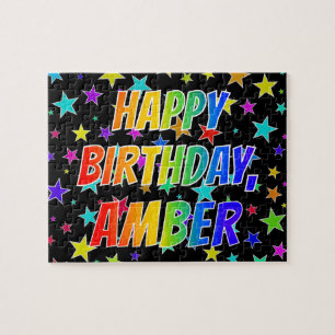 "AMBER" Vorname, Spaß "GLÜCKLICHER BIRTHTAG" Puzzle