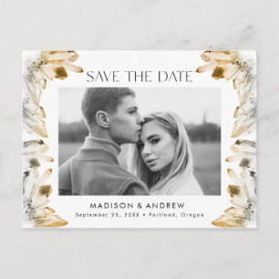 Amber Watercolor Crystal Foto Save the Date Ankündigungspostkarte