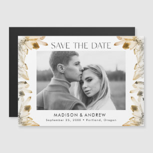 Amber Watercolor Crystals Foto Save the Date Magneteinladung
