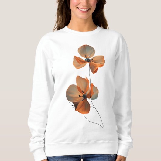 Amber Whisper Petals in the Dark Quiet Bloom Ember Sweatshirt (Vorderseite)