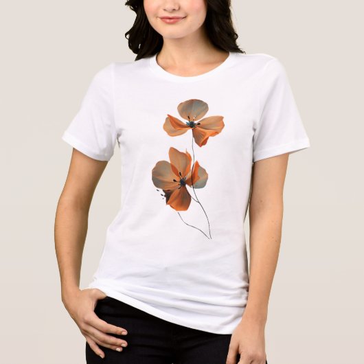 Amber Whisper Petals in the Dark Quiet Bloom Ember Tri-Blend Shirt (Vorderseite)