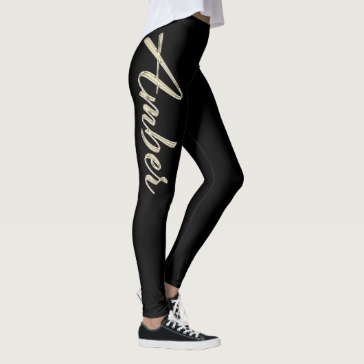 Amber white gold Handwriting Hose Leggings (Rechts)