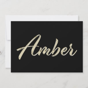 Amber white gold Handwriting Karte