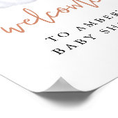 AMBER White Pumpkin Fall Baby Dusche Willkommen Poster (Ecke)
