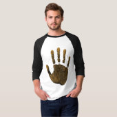 Amber Yellow Human Handprint Art T-Shirt (Vorne ganz)