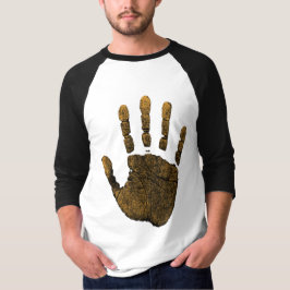 Amber Yellow Human Handprint Art T-Shirt