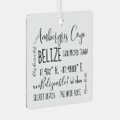 Ambergris Caye Belize Metal Ornament (Vorderseite Rechts)