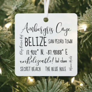 Ambergris Caye Belize Metal Ornament Aus Metall