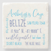 Ambergris Caye Belize Steinuntersetzer (Vorderseite)