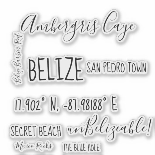 Ambergris Caye Belize Stickers Aufkleber (Vorderseite)