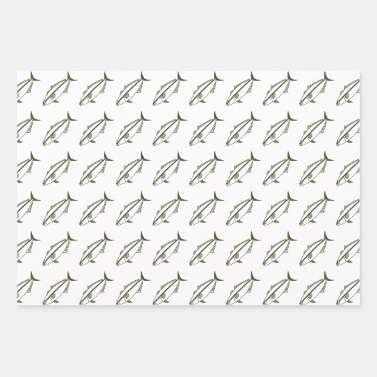 Amberjack in Army Green on White in Large Geschenkpapier Set (Vorderseite 2)