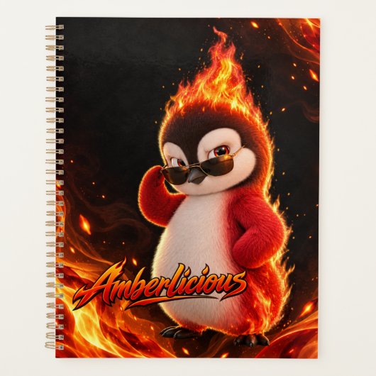 Amberlicious Fire Penguin Sunglasses Funny Planer (Vorderseite)