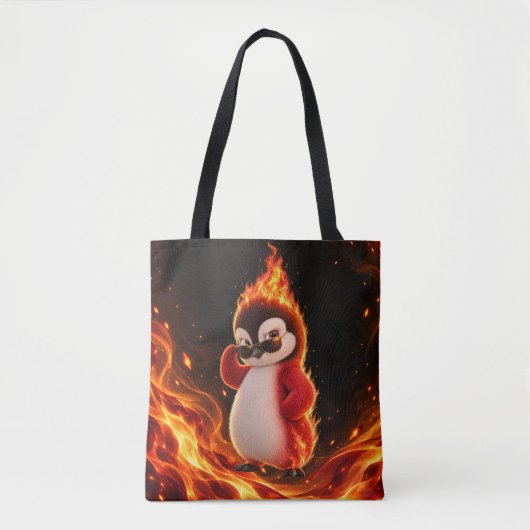 Amberlicious Fire Penguin Sunglasses Funny Tasche (Vorderseite)