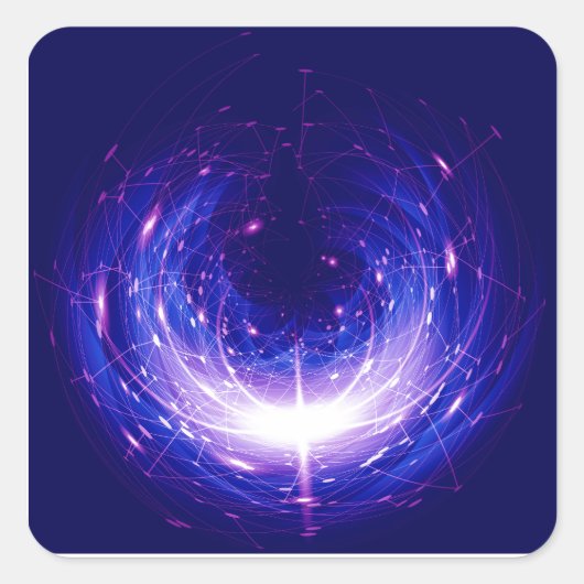 Amberlight Cold Blue Polar Flare Quadratischer Aufkleber (Vorderseite)