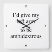 Ambidexteros. Quadratische Wanduhr (Vorderseite)
