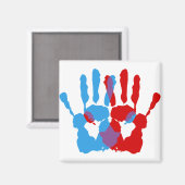 Ambidextrie Hand Symbol Print Color Paint Pattern. Magnet (Vorderseite/Rückseite)