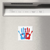 Ambidextrie Hand Symbol Print Color Paint Pattern. Magnet (In Situ (Geschirrspüler))