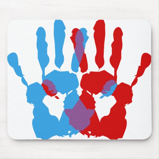 Ambidextrie Hand Symbol Print Color Paint Pattern. Mousepad (Vorne)