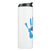 Ambidextrie Hand Symbol Print Color Paint Pattern. Thermosbecher (Nach links gedreht)