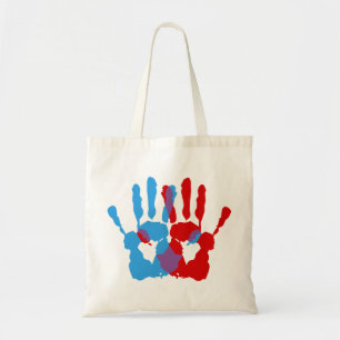Ambidextrie Hand Symbol Print Color Paint Pattern. Tragetasche