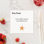Ambidextrous Starfish Fun Fact Cocktail Serviette (Beispiel)
