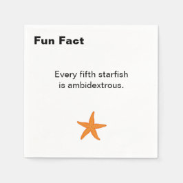 Ambidextrous Starfish Fun Fact Cocktail Serviette