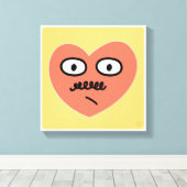 Ambiges Herz für Emotion - mit Mustache Leinwanddruck (Insitu (Holzboden))