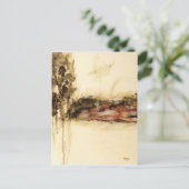 Ambiguelle, Abstrakte Landschaftskunst Tropfen Mal Postkarte (Stehend Vorderseite)