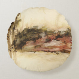 Ambiguelle, Abstrakte Landschaftskunst Tropfen Mal Rundes Kissen