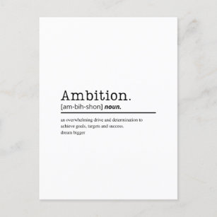 Ambition dictionary definition typografie postcard postkarte