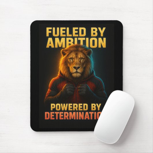 Ambition Lion Motivation Art Mousepad (Mit Mouse)