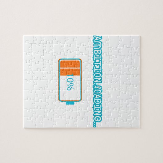 Ambition Loading… 10% | Motivational Battery Low F Puzzle (Horizontal)