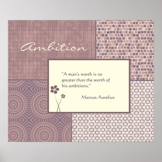 Ambition Quote Poster individuell anpassbar (Vorne)