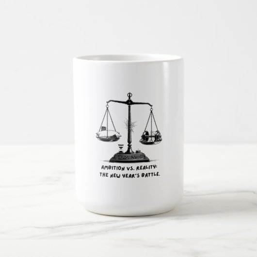 Ambition vs. Reality T-Shirt Kaffeetasse (Mittel)