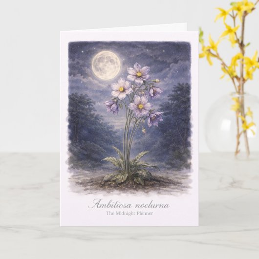 Ambitiosa Nocturna - The Midnight Planner Karte (Gelbe Blume)