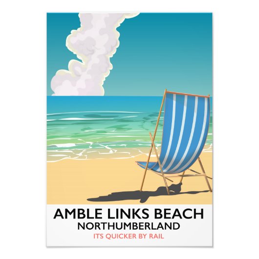 Amble Links Beach Northumberland Reiseposter Fotodruck (Vorne)