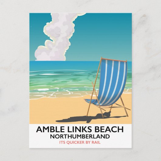 Amble Links Beach Northumberland Reiseposter Postkarte (Vorderseite)