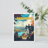 Ambleside England Vintage-Reiseillustration Postkarte (Stehend Vorderseite)