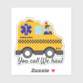Ambo Taxi Sie rufen Wir Haul EMS 911 Paramedic Spa Aufkleber (Blatt)