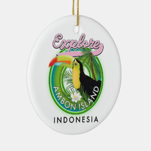 Ambon Insel Indonesien Reise Logo Keramik Ornament